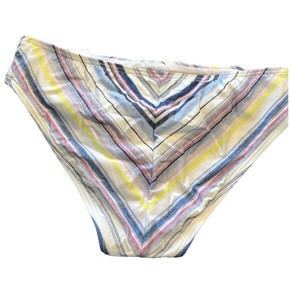 Splendid Striped Retro Multicolored Swimsuit Bikini Bottom Medium NWT - Picture 4 of 4